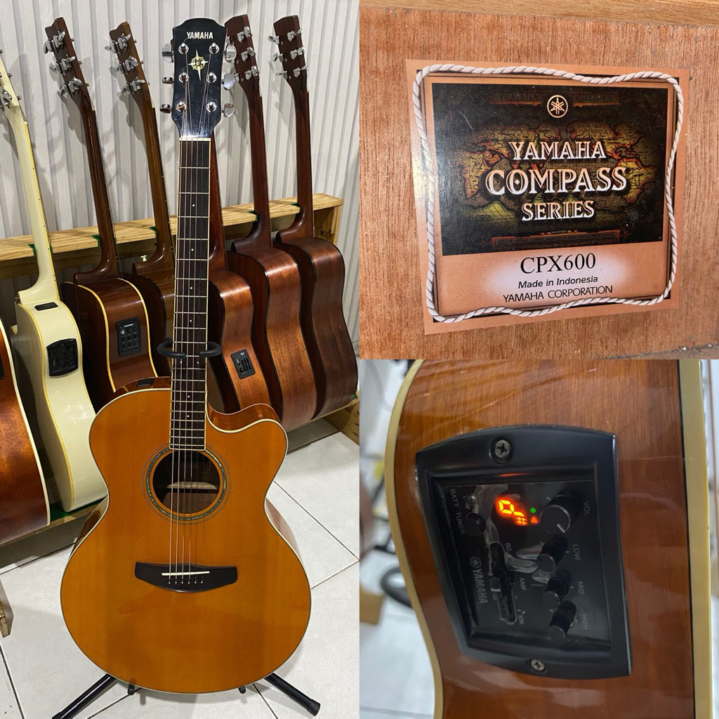 Gitar Akustik Elektrik Yamaha CPX600 Second Original Mulus - Compass Series Preamp Tuner ON