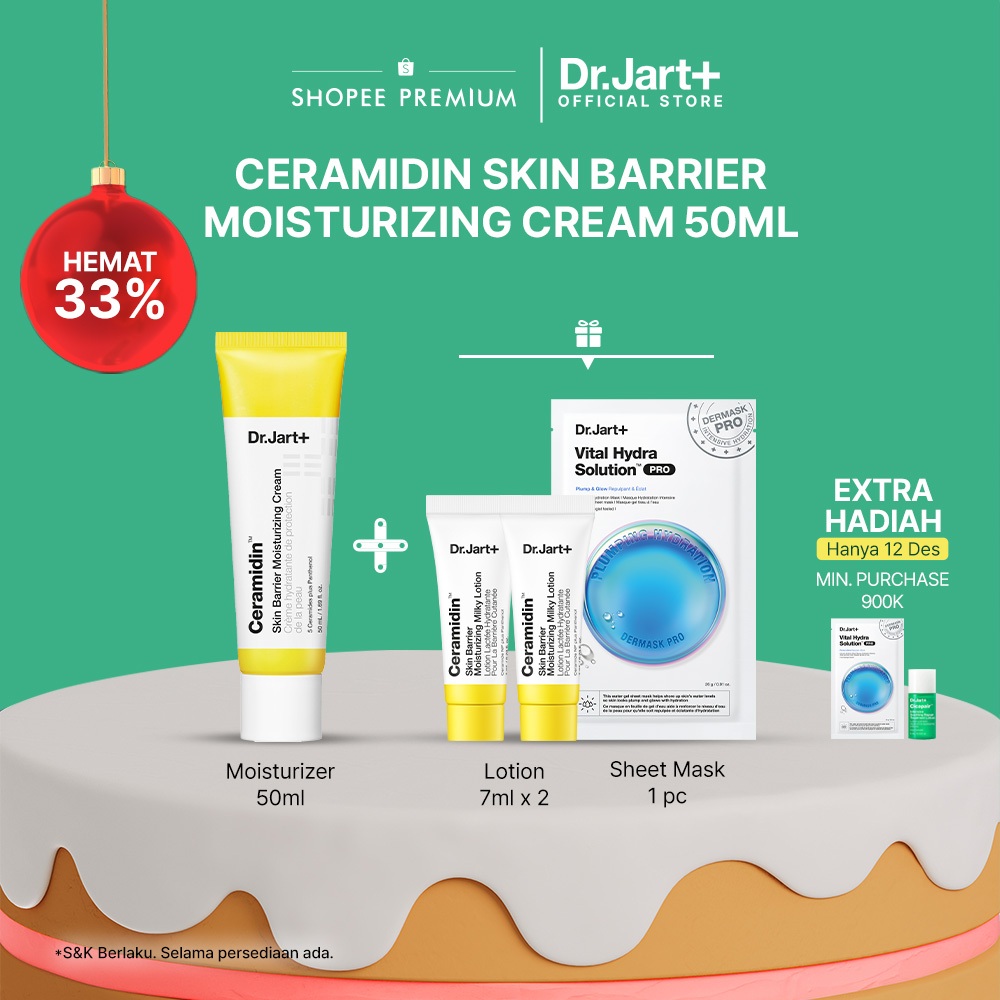 Dr Jart Ceramidin Skin Barrier Moisturizing Cream 15ml/50ml | Pelembap Wajah Kulit Sensitif/Normal/K