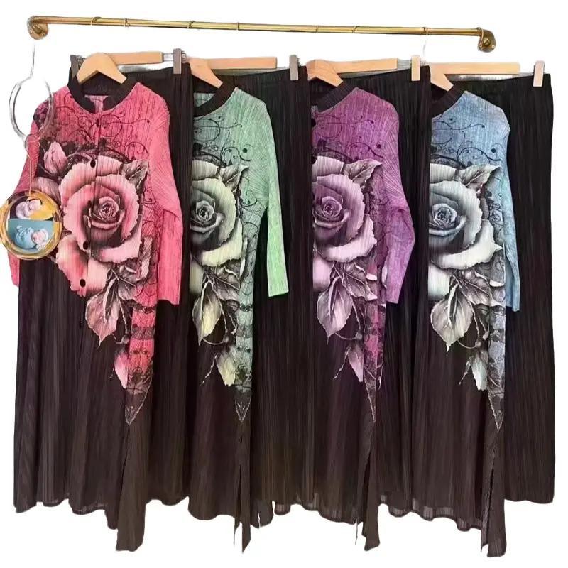 (Kode 88) SETELAN CANTIK MOTIF MAWAR BESAR | SATU SET TUNIK DAN CELANA PLISKET PREMIUM | ONE SET TUN