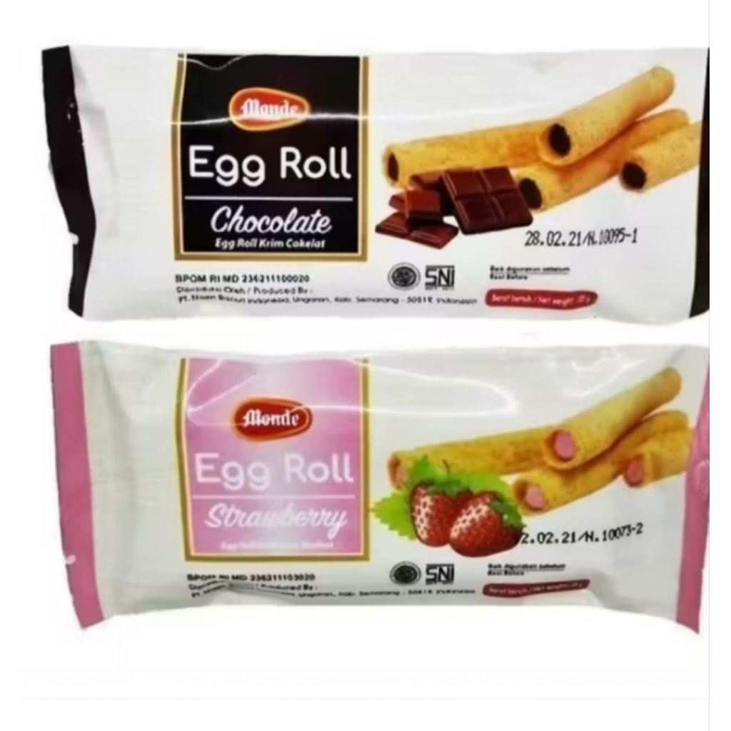 egg roll monde coklat/stroberi 1 renceng