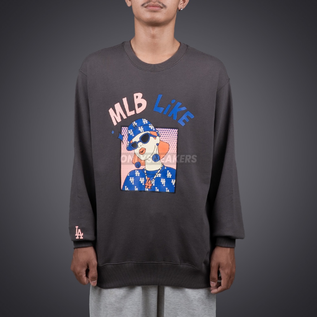 MLB LIKE CARTOON LA DODGERS CHARCOAL SWEATSHIRT