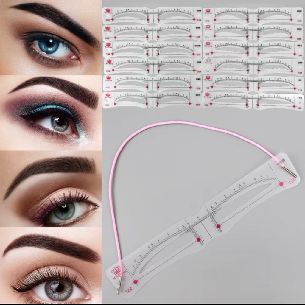 Eyebrow Cetakan Alis 12 Model Free Tali/ Cetakan Alis Set 12pcs Pembentuk Alis Praktis
