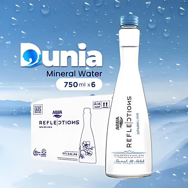 Aqua Reflections Sparkling Mineral Water 750ml [ Dus isi 6 Botol Kaca ]