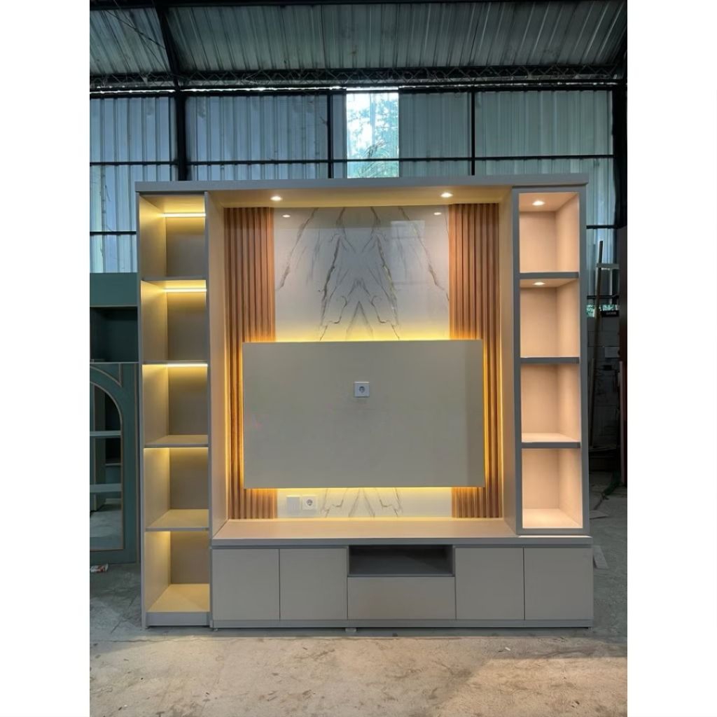backdrop tv minimalis jati/bufet tv minimalis kayu jati/bufet partisi penyekat ruangan minimalis