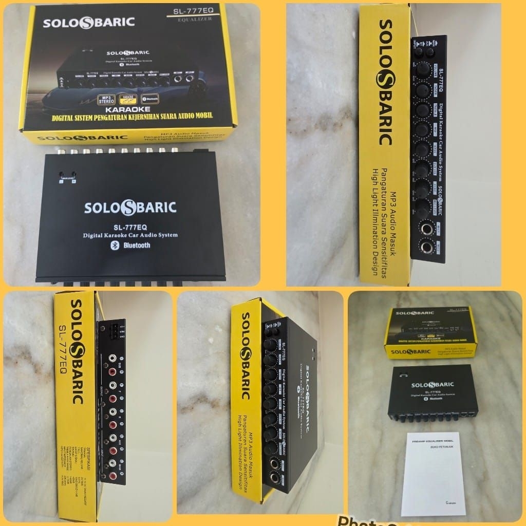 SOLOBARIC Parametrik Equalizer Bluetooth Pre Amp SL-777 Car Digital Sistem Karaoke MP3 Stereo Pengat