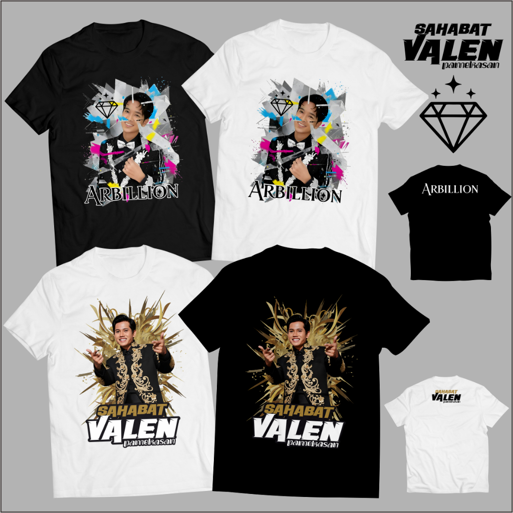 KAOS DANGDUT ACADEMY ARBIL DAN VALEN ARBILION SAHABAT VALEN PAKAIAN PRIA WANITA KATUN COMBED 24s