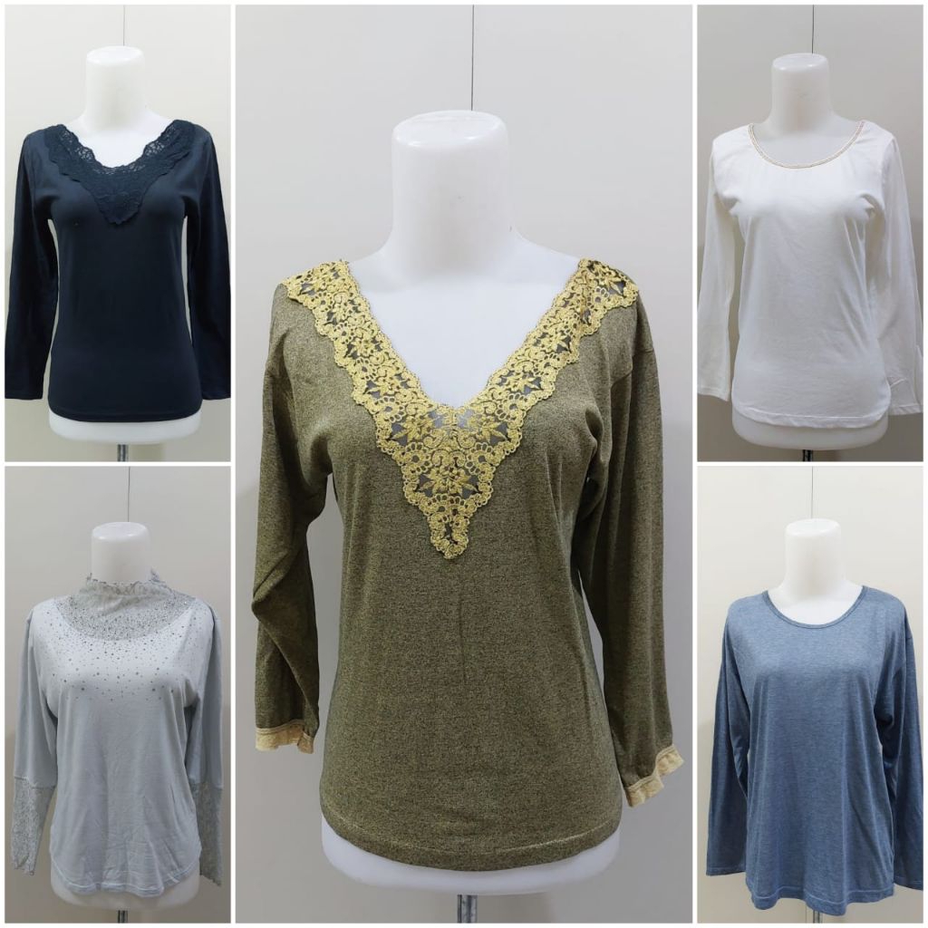 Kaos Wanita Lengan Panjang/ Sweater Kaos