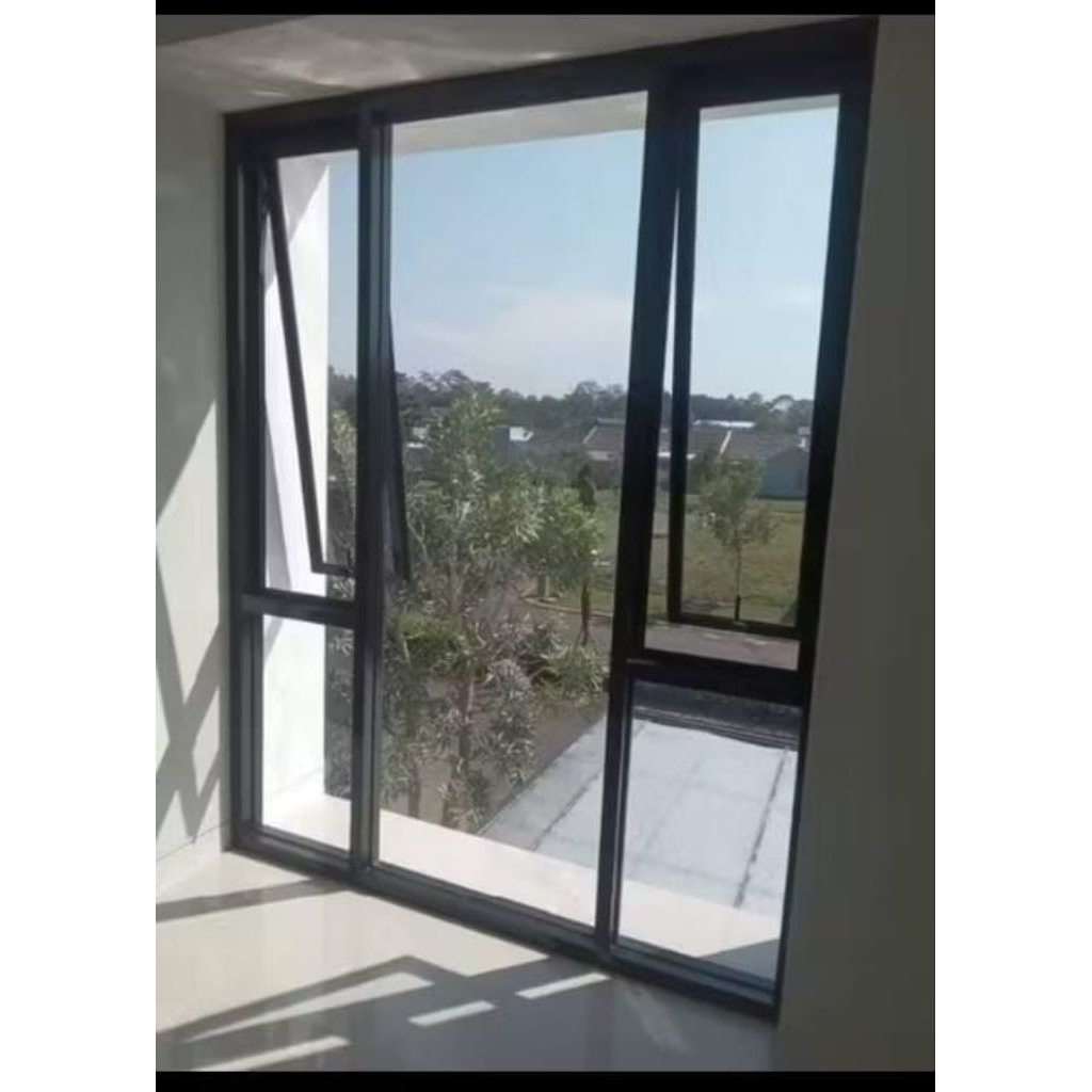 kusen jendela gendong tengah kaca mati