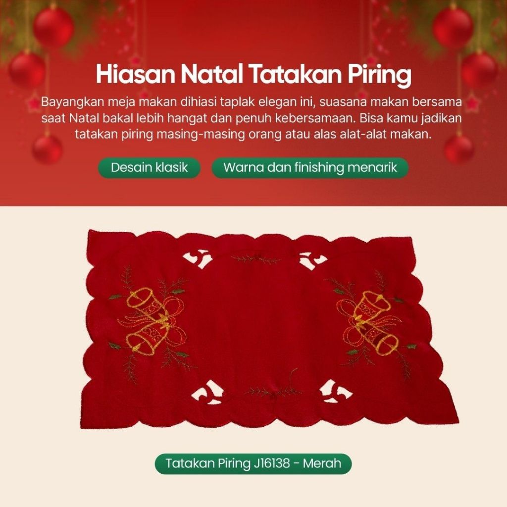 Hiasan Natal / Dekorasi Natal Tatakan Piring