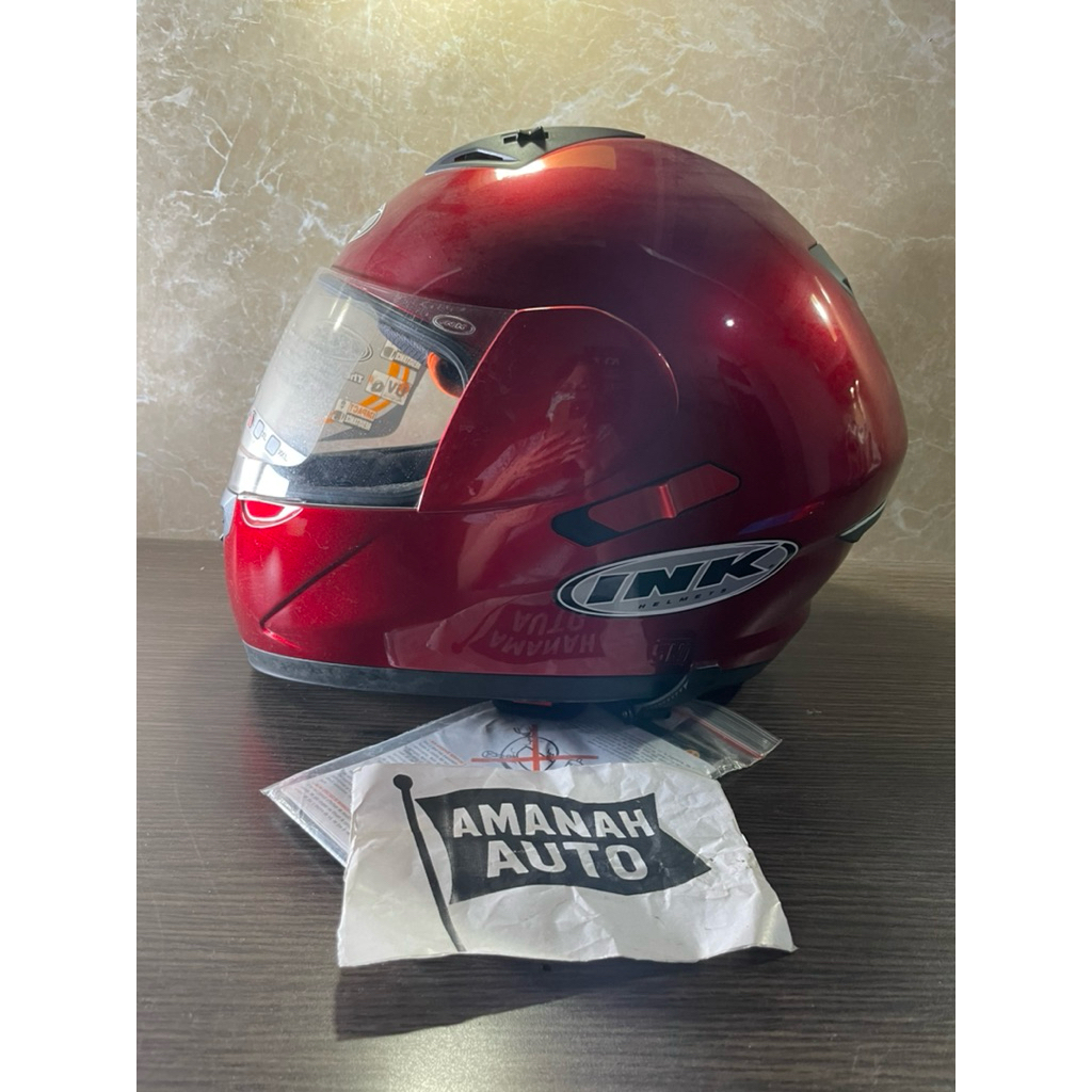 original helm ink cl 1 visor solid clear red maroon size L tanpa dus T8