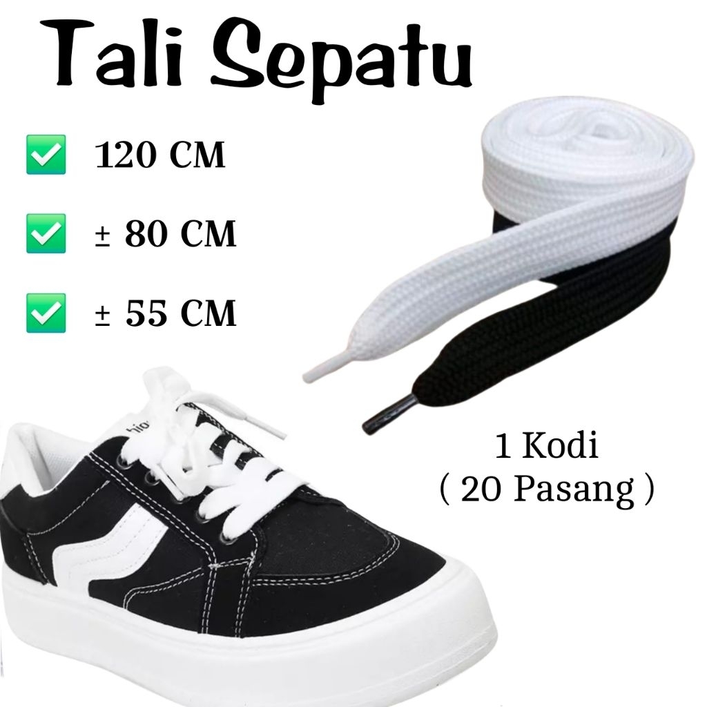 COD Tali Sepatu 1 Kodi ( 20 Pasang ) Tali Sepatu Berkualitas Murah