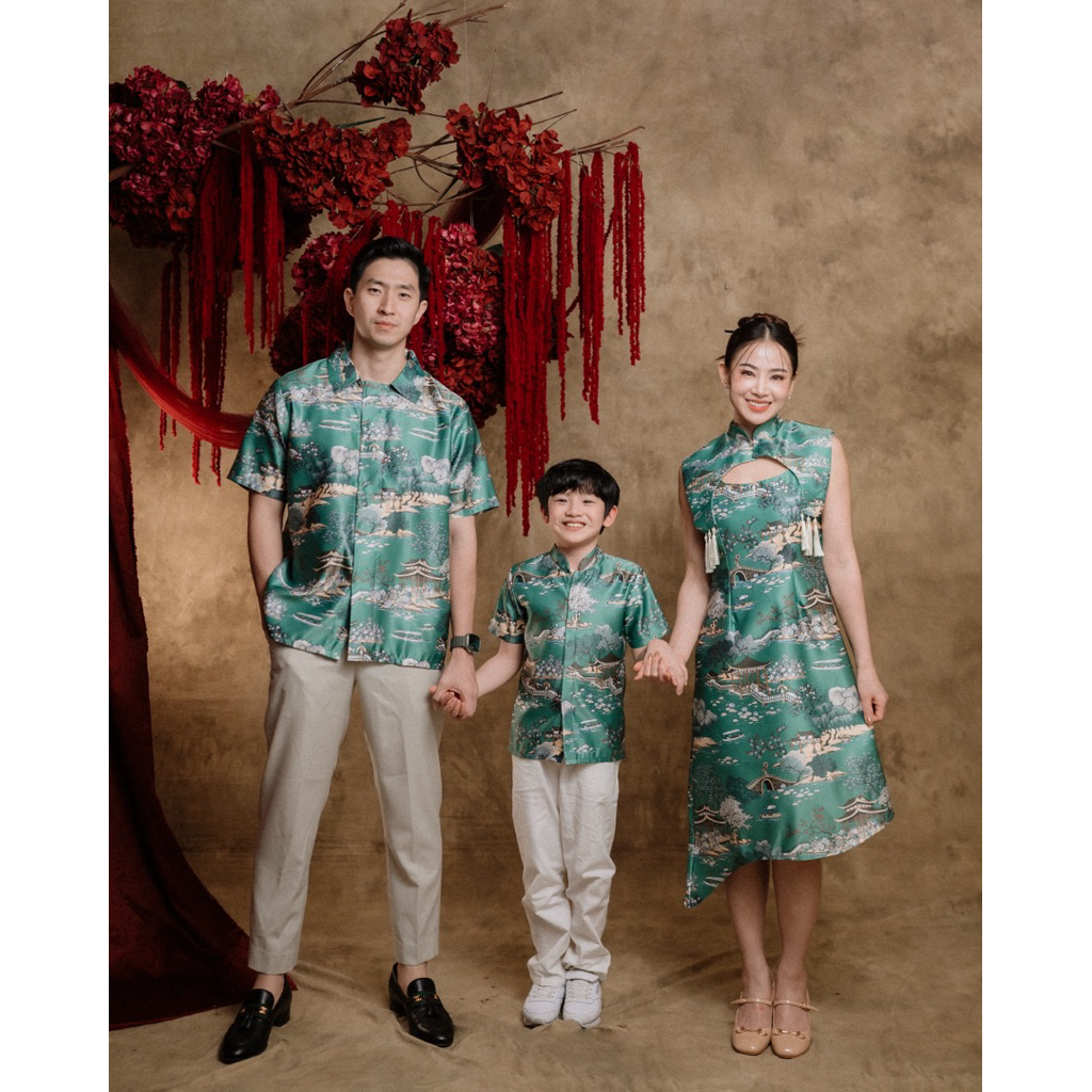 [WEARING INS] Mei Xin Family - Cheongsam Modern 2026 Baju Imlek Family - Atasan Dress Imlek Set Fami