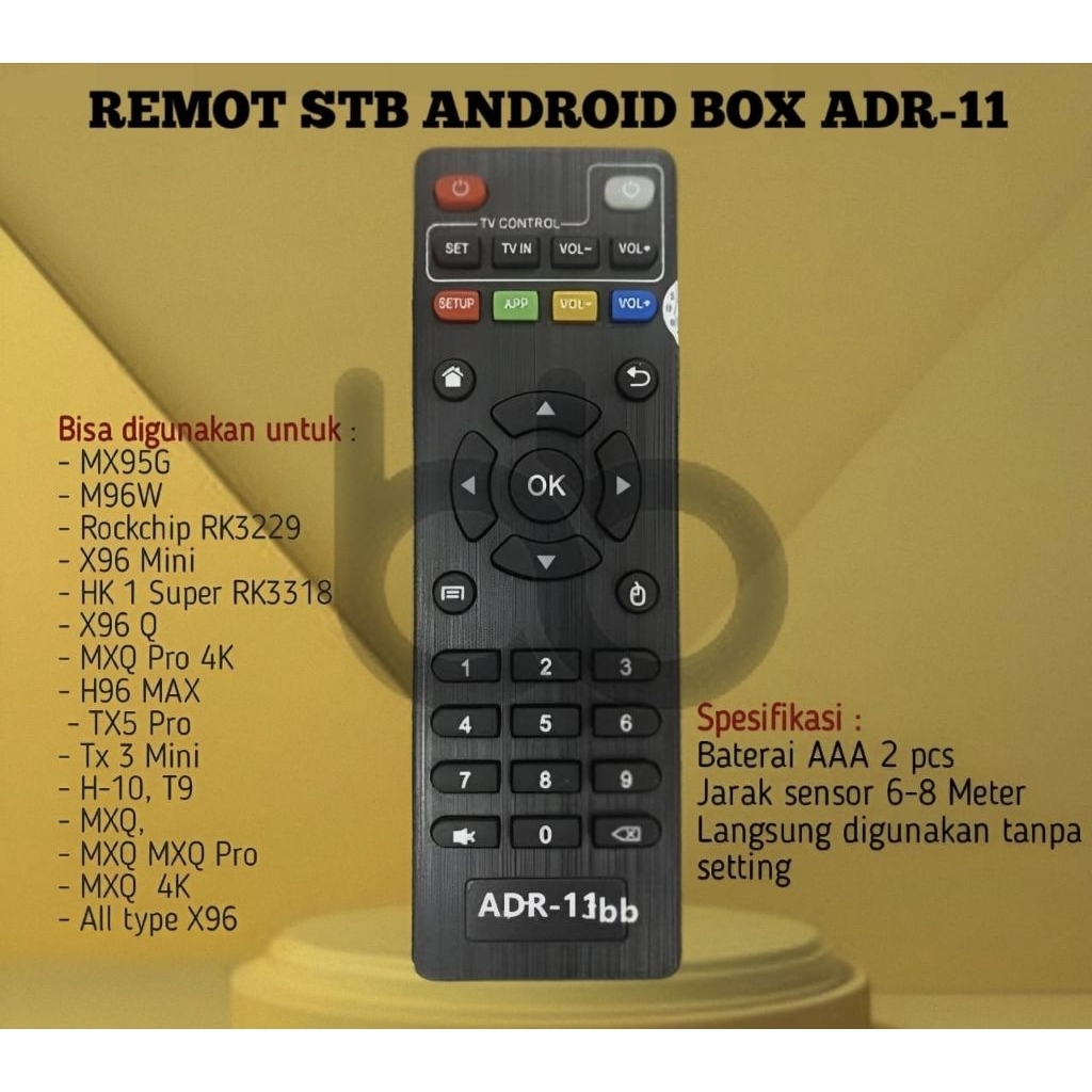 REMOTE REMOTE STB ANDROID BOX MX95G, M96W, H96 MAX, MXQ, DLL