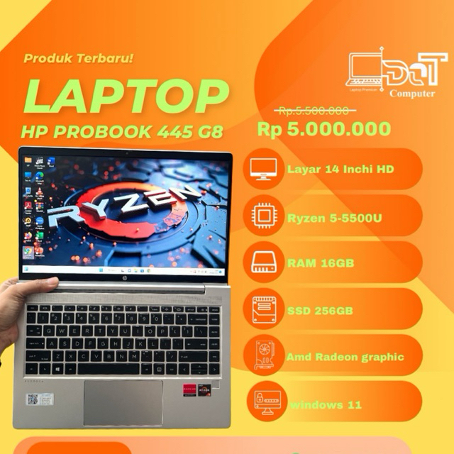 HP PROBOOK 445 G8 Ryzen 5 RAM 16GB/256GB