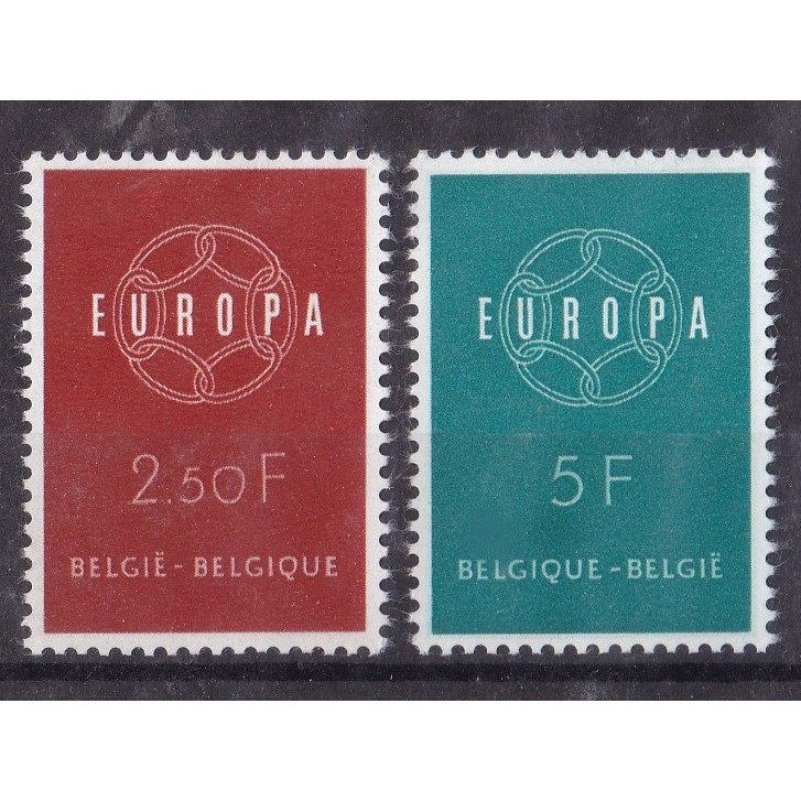 S0173 Prangko Belgia 1959 EUROPA Stamps Komplit set 2v Mnh