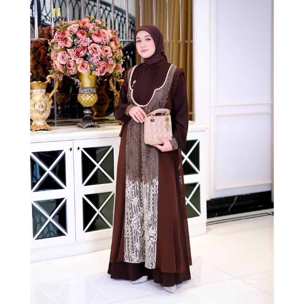 Ninos Design - Zarisha dress bya Ninos / Nino's Premium / Ninos original / gamis ninos terbaru