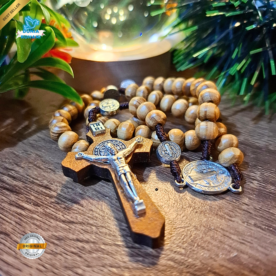 Rosario Bunda Maria Kayu Original / Rosario Kayu Bercorak