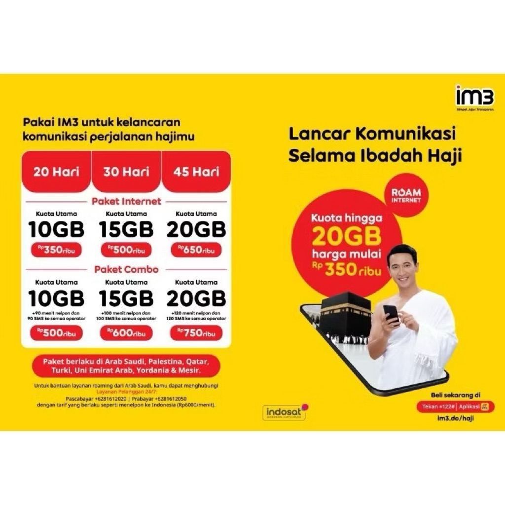 KARTU ROAMING INDOSAT HAJI DAN UMROH TERMURAHHH