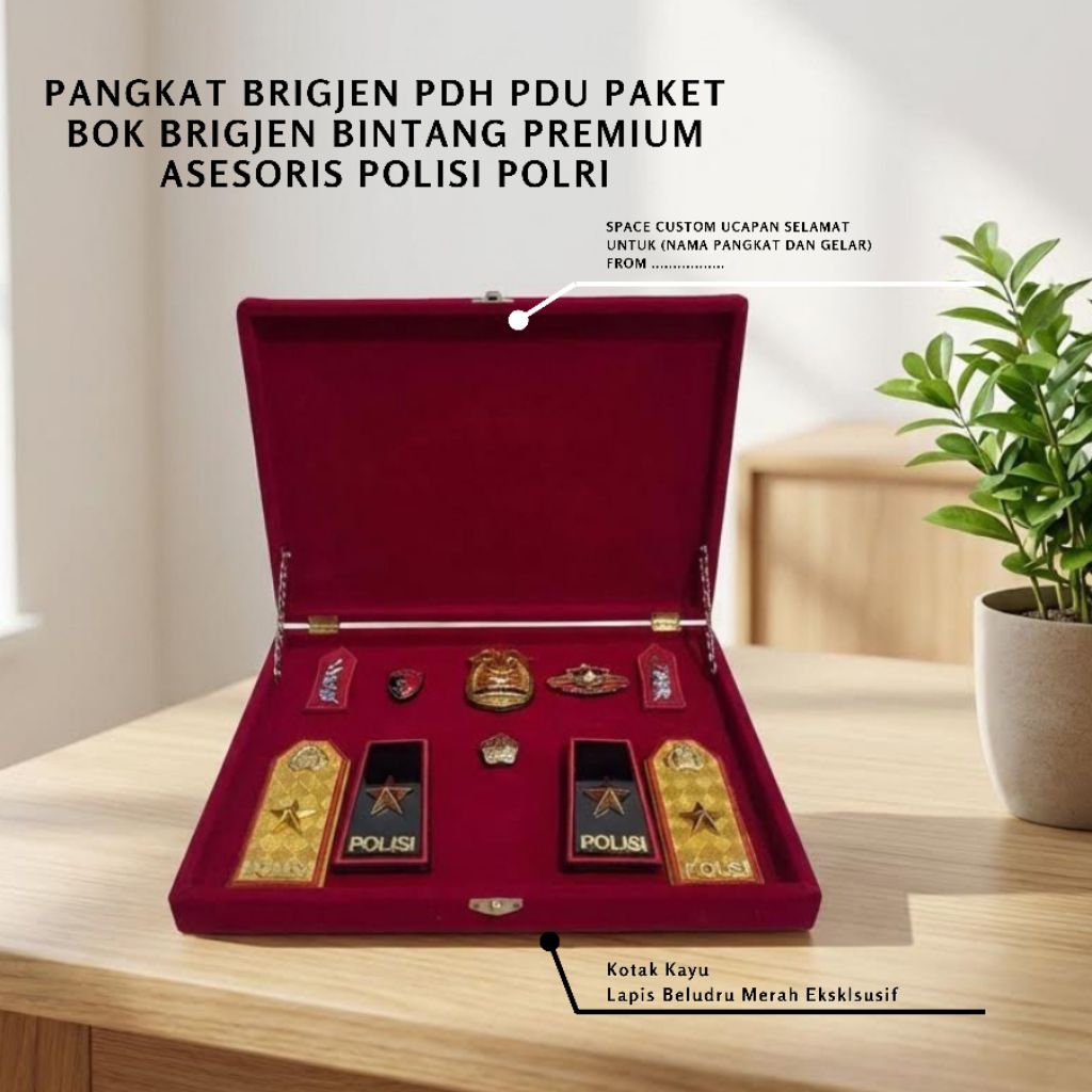 PANGKAT PDH PDU PAKET BOK BRIGJEN BINTANG PREMIUM SEPUH EMAS