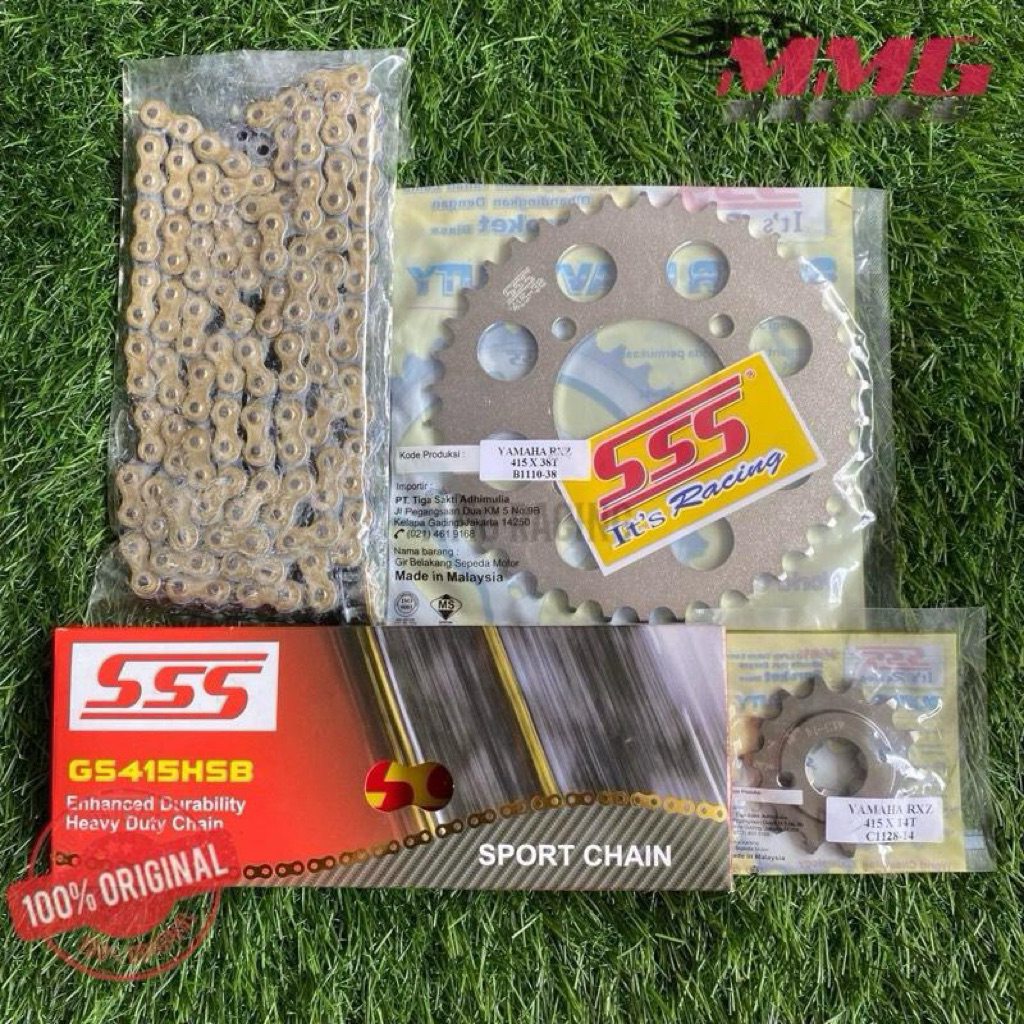 Original Gear Set SSS 415 + Rantai Original SSS 415 HSB Untuk Motor Jupiter Mx New, Jupiter Mx Old, 