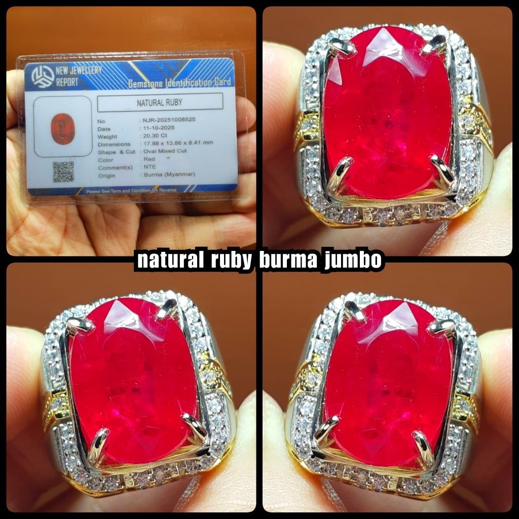 natural batu permata ruby burma myanmar super jumbo