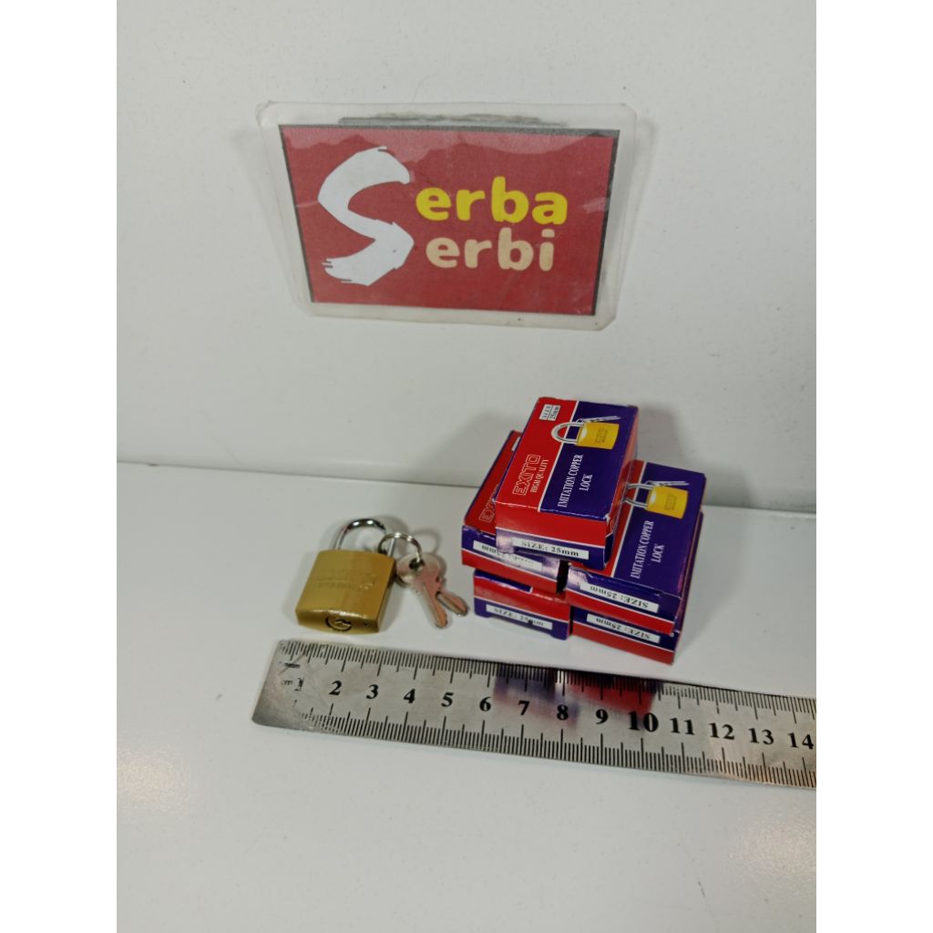 (/LUSIN 12PCS 25MM GEMBOK KUNING) Gembok kuningan 25mm