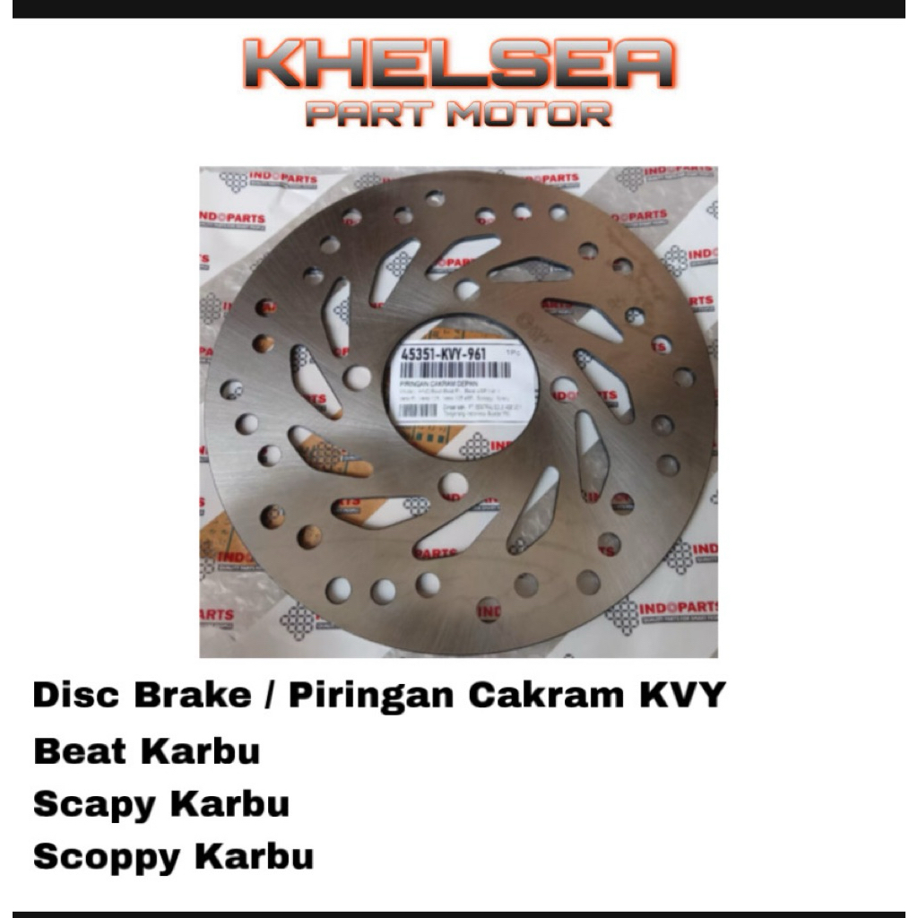 INDOPARTS Disc Brake Piringan Cakram Depan KVY Beat Karbu Beat Fi Vario 110 125 Scoppy Spacy ORIGINA