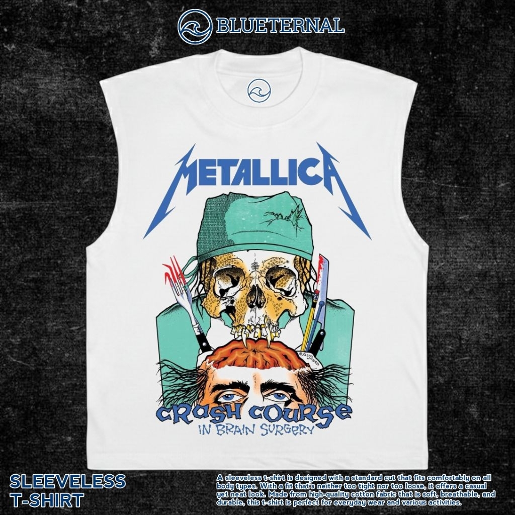 KAOS BAJU SINGLET METALLICA BABYBLUE | SINGLET PUTIH | SINGLET BAND | KAOS BAND | BAND METAL | LEKBO