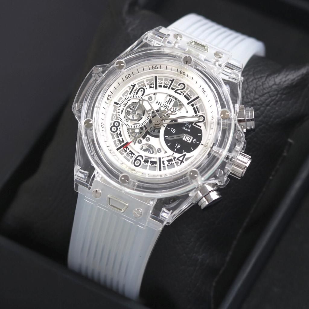 Hublot Jam Tangan Wanita Chrono Analog Elegan & Fungsional Cocok untuk Berbagai Kesempatan Tampilan 
