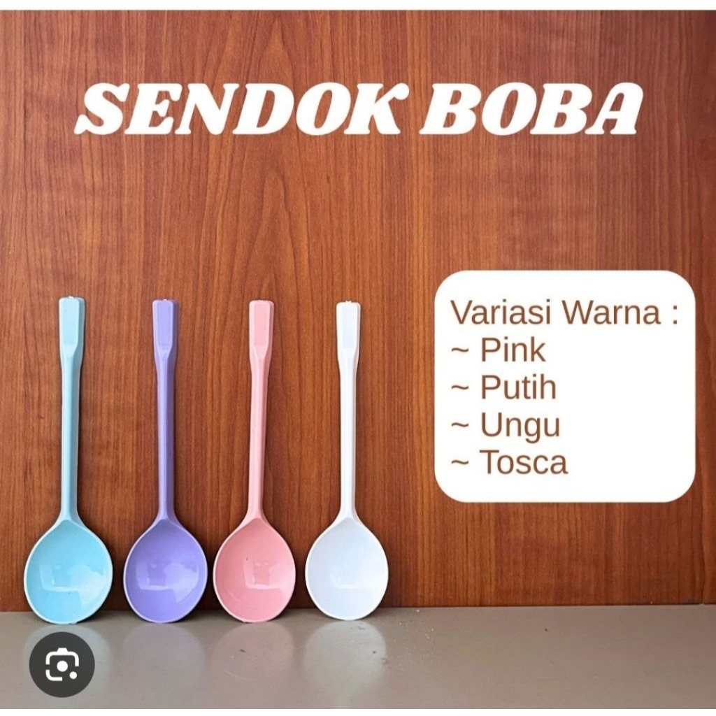 Sendok Boba putih , ungu, pink, biru JD (50pcs) panjang 14 cm / Sendok Minuman Boba JD (50pcs)