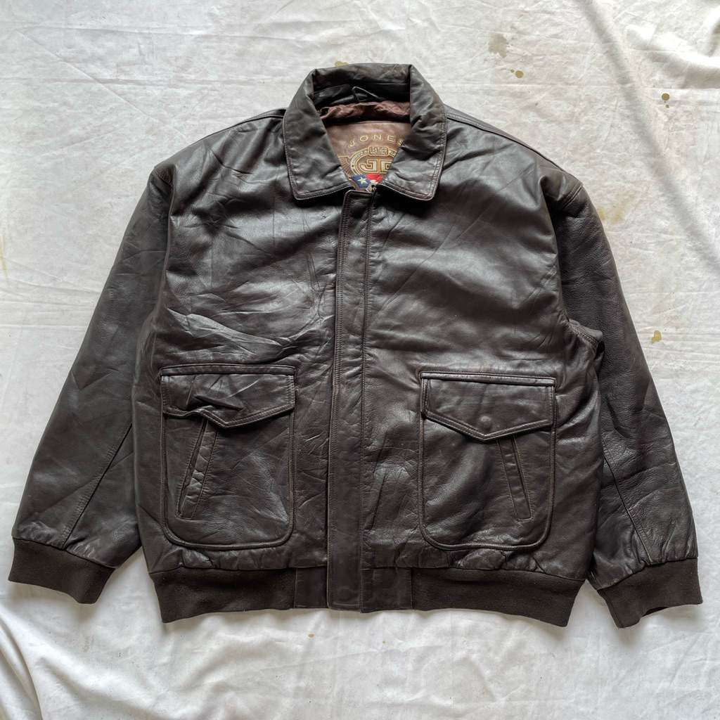 jaket kulit vintage detroit