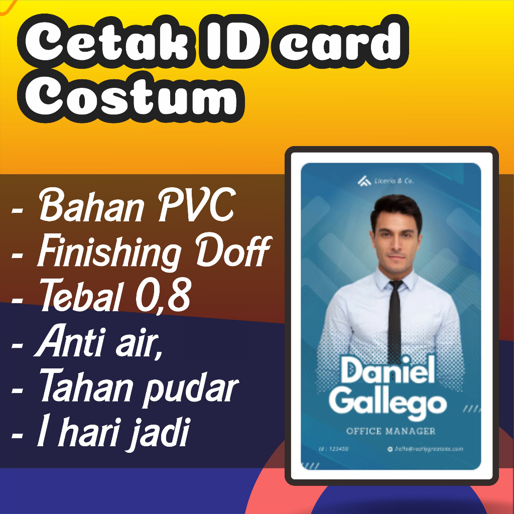 Costum Id card, Kartu member, Kartu Anggota dll