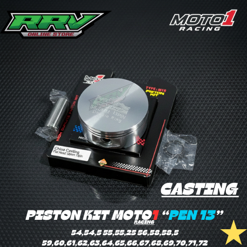 Seher Kit Moto1 Pen 13 Casting Ukuran 54/55,25/56/58/58,5/59/61/62/63/64/65/66/67/68/69/70/72 Piston