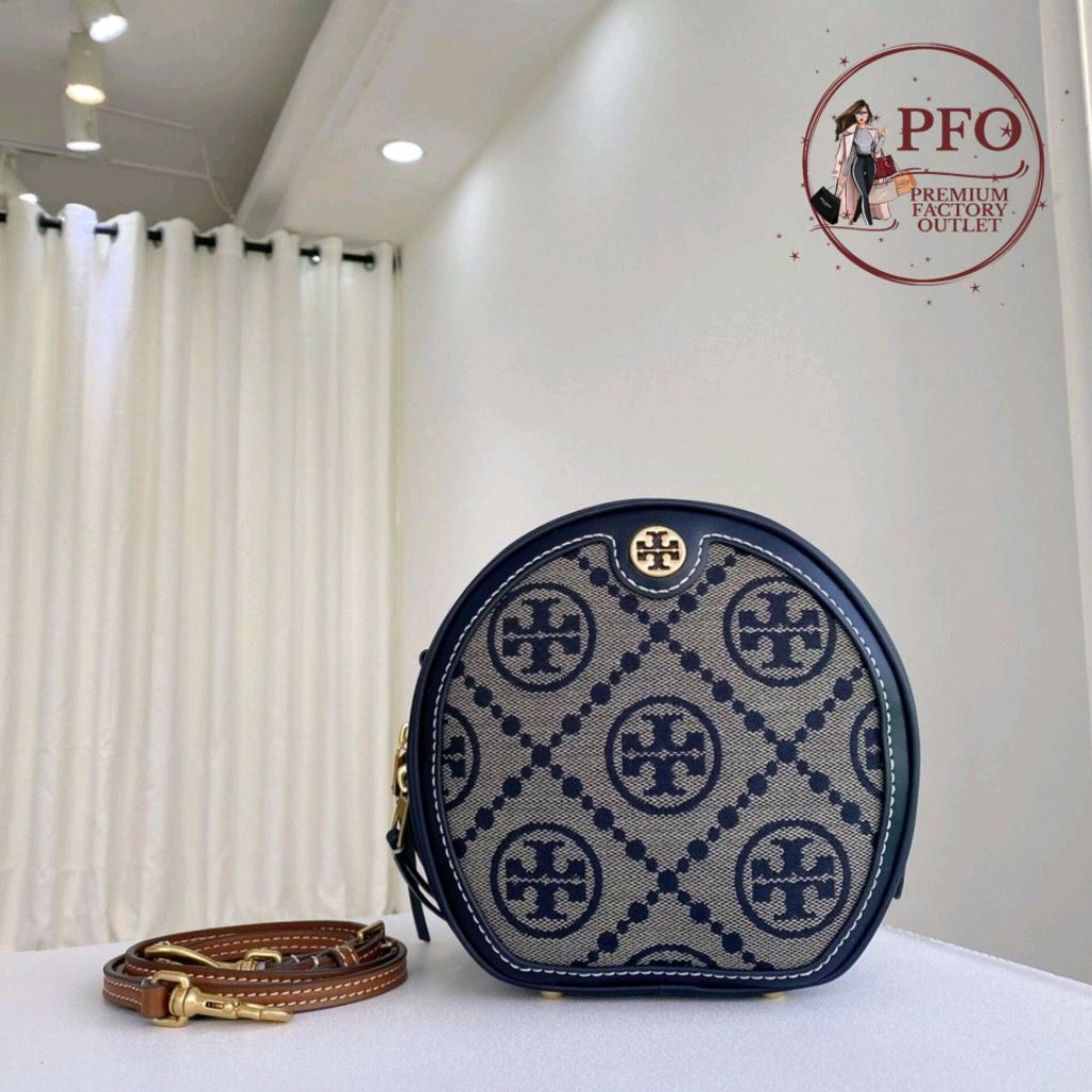 TAS 88168 T Monogram Jacquard Moon Camera Bag