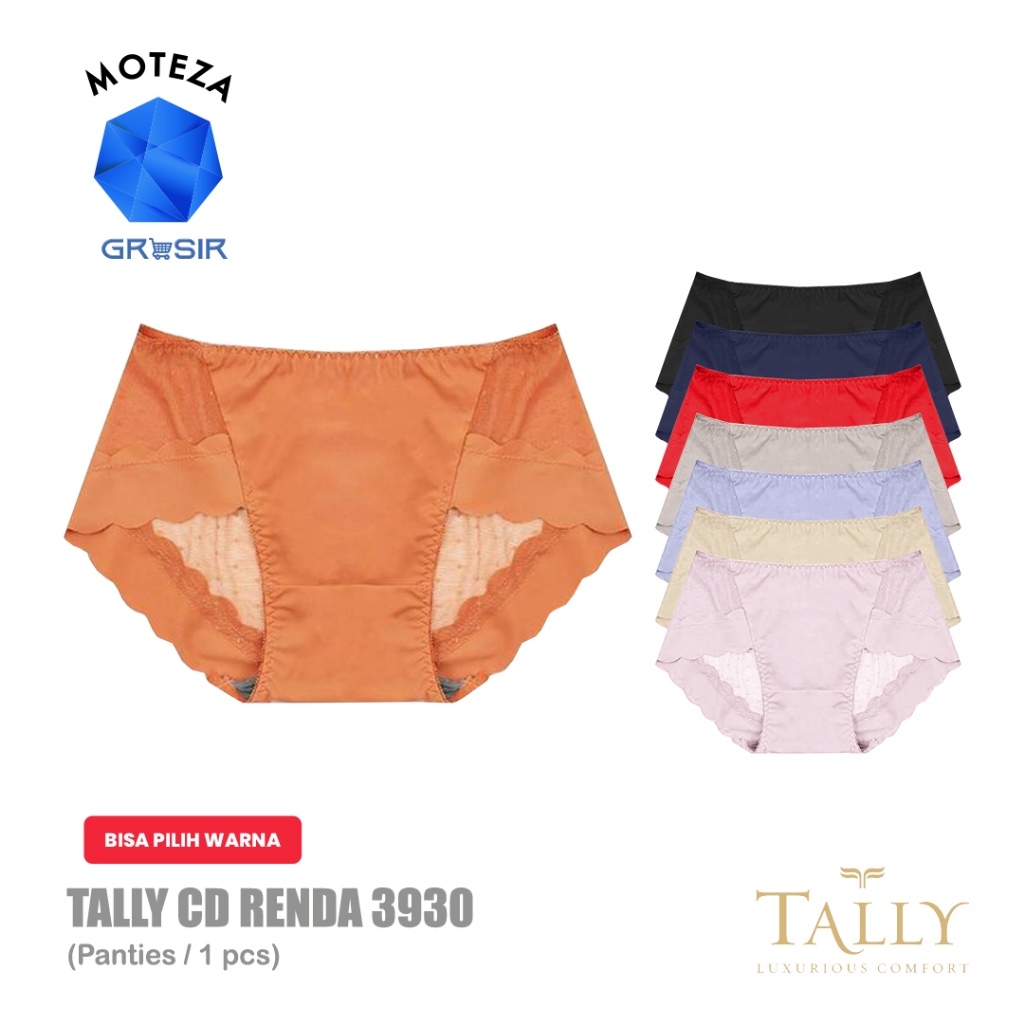 Grosir [6 pcs] [12 pcs] Tally 3930 CD Celana Dalam Wanita Seamless | Brokat Renda Halus | Lace Panti