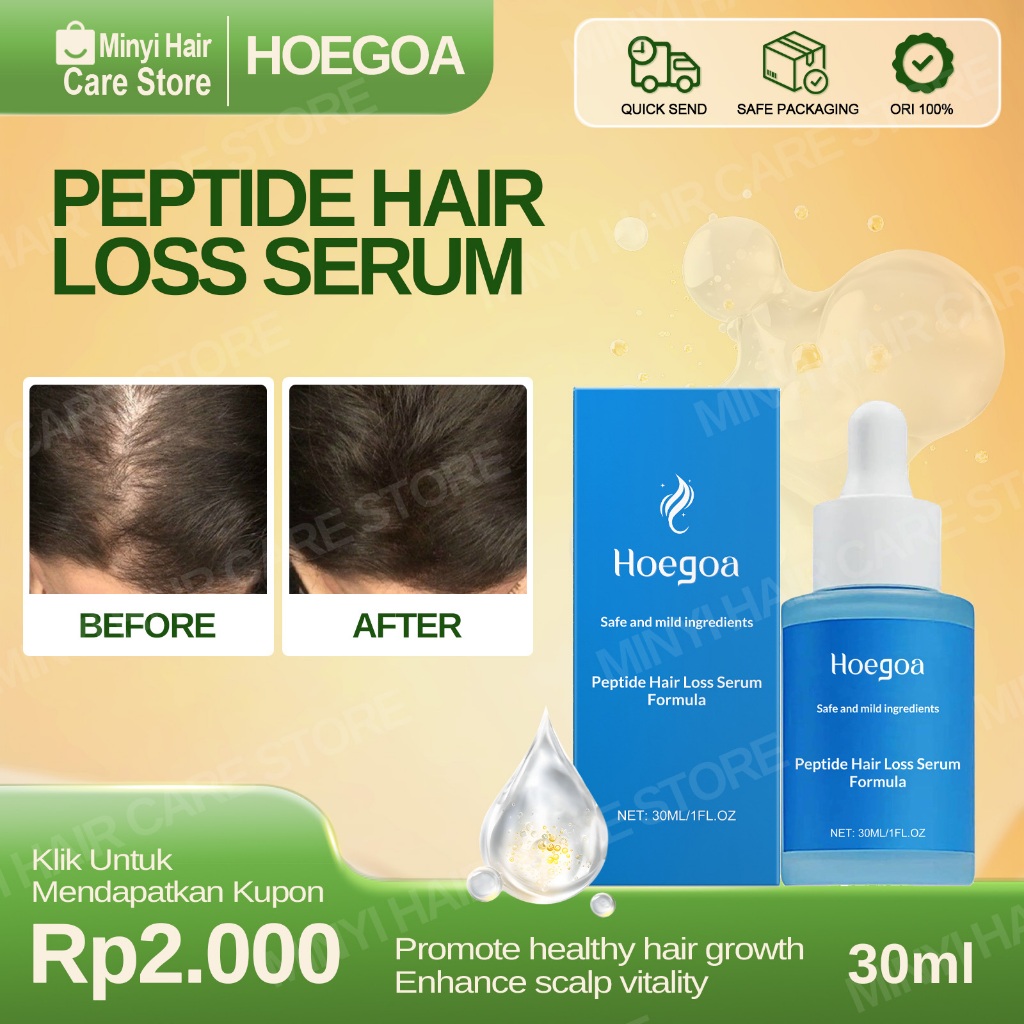 Hoegoa Peptide Hair Loss Serum 30ml Esensi Perawatan Rambut Lmprove Frizzy And Split Ends Menyuburka