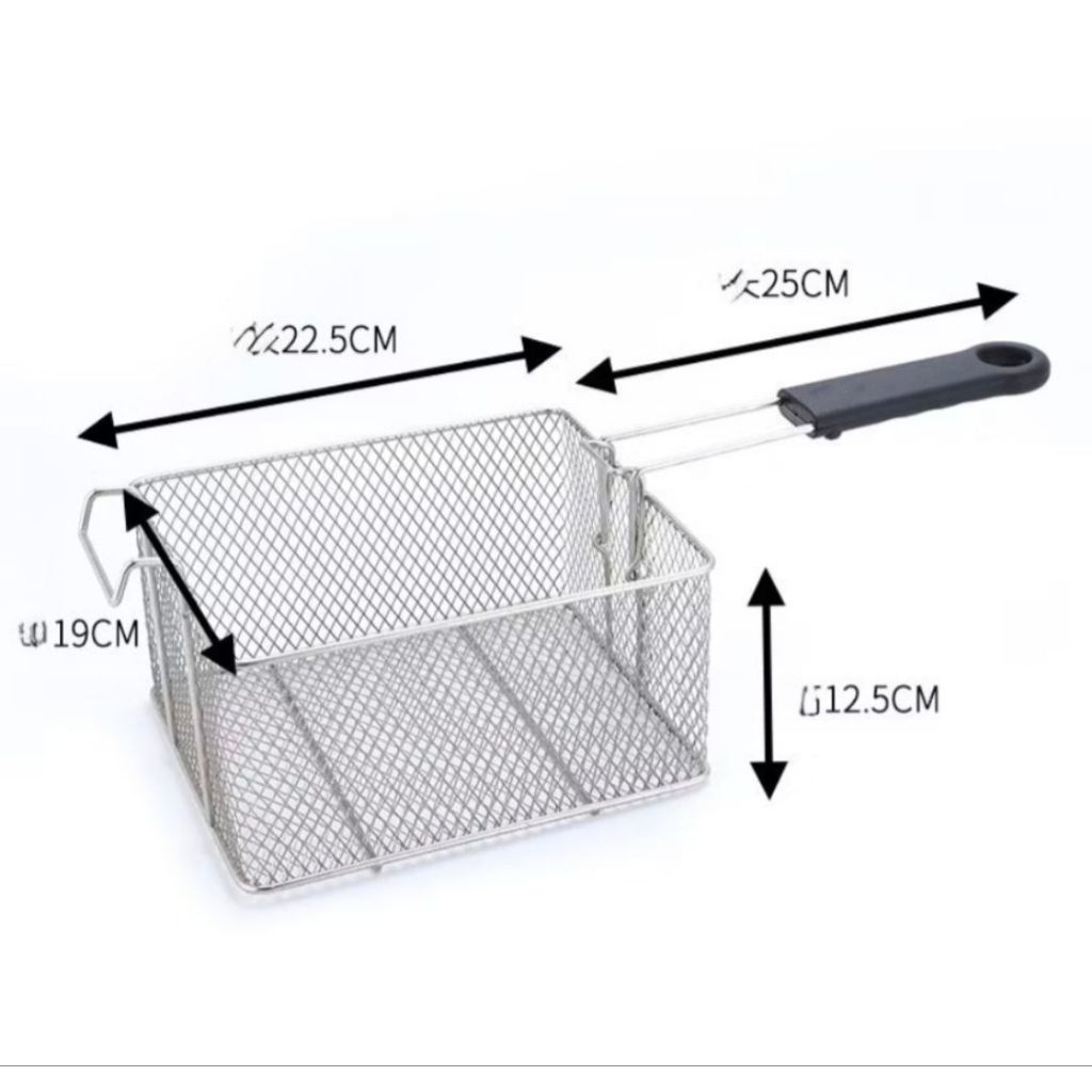 Saringan penggorengan keranjang gorengan kotak stainless
