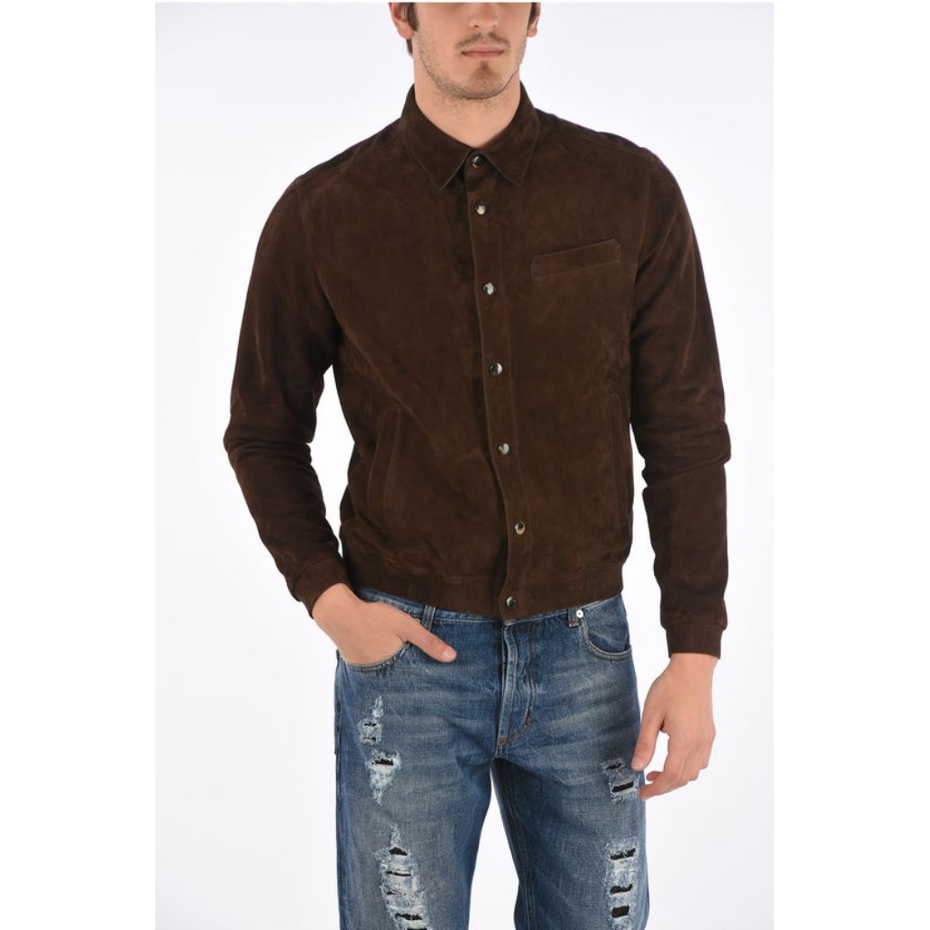 vegan suede jacket man premium quality with snap button simple elegant