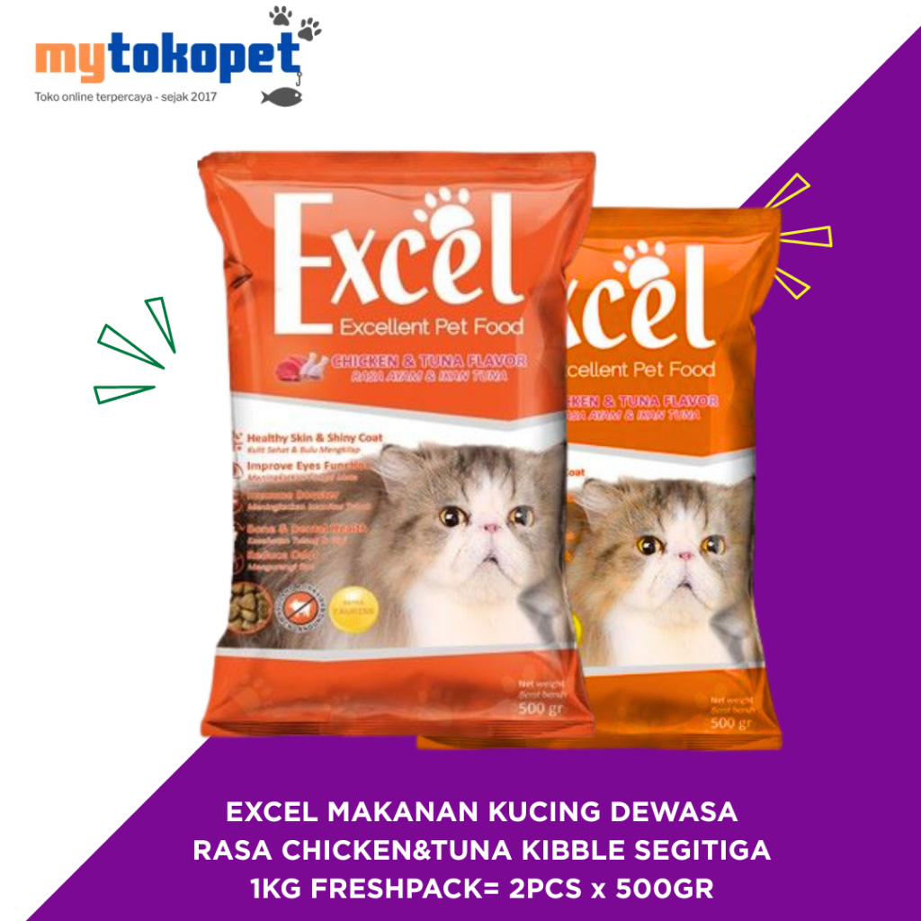 EXCEL 1KG Makanan Kucing Rasa Ayam Tuna