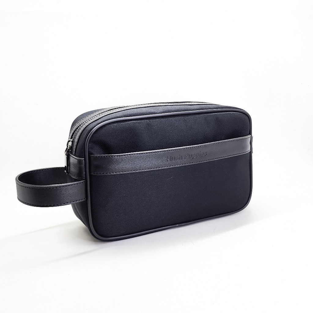HOT DEALS Tas Pouch Pria Hush Puppies 718 Hitam Clutch Bag Travel Pria Waterproof Premium