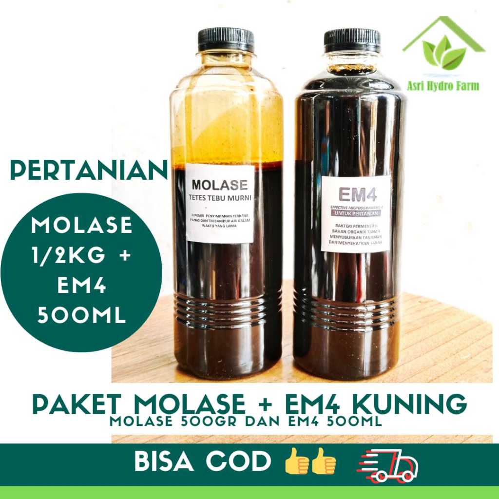 PAKET 500ML EM4 PERTANIAN + 500GRAM MOLASE paket em4 pertanian molase