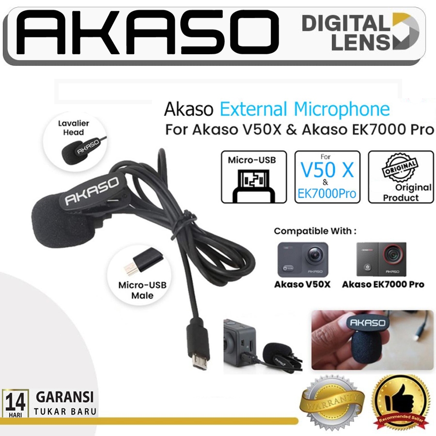 Akaso External Microphone USB For Akaso V50X & EK7000 Pro Mic