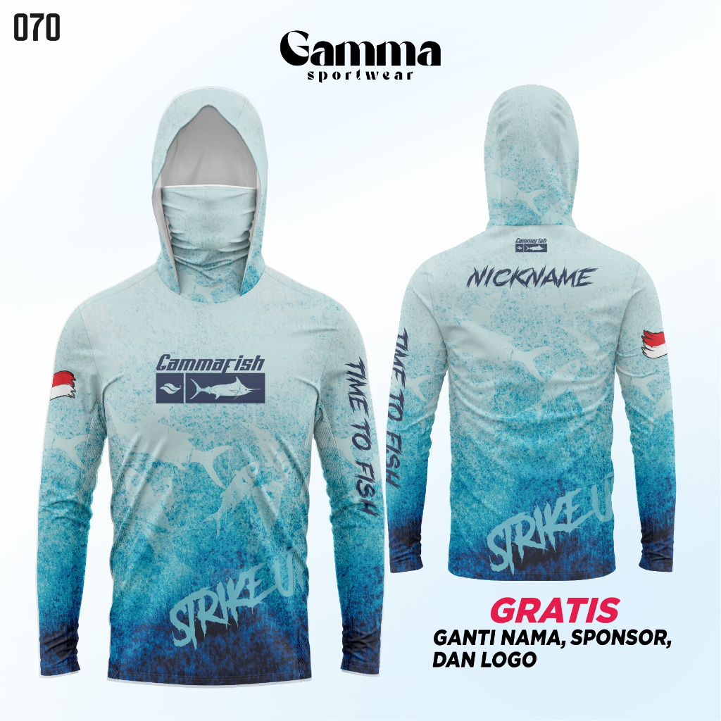 Jersey Mancing anti UV Hoodie lengan panjang Buff Premium GRATIS CUSTOM 070