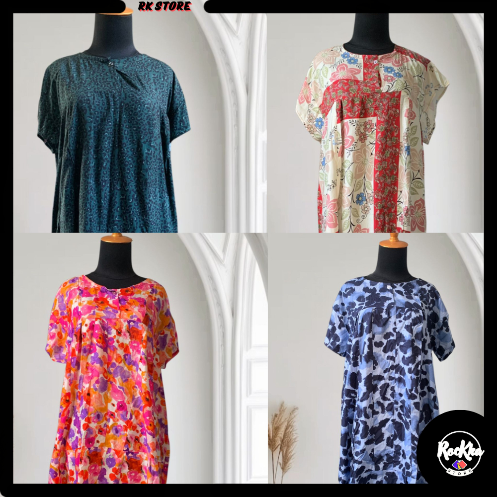 ROCKKA DASTER DRESS DASBUNG JUMBO BAHAN DIJAMIN ADEM SEJUK / DASTER KEKINIAN / BAJU HAMIL ALL SIZE F