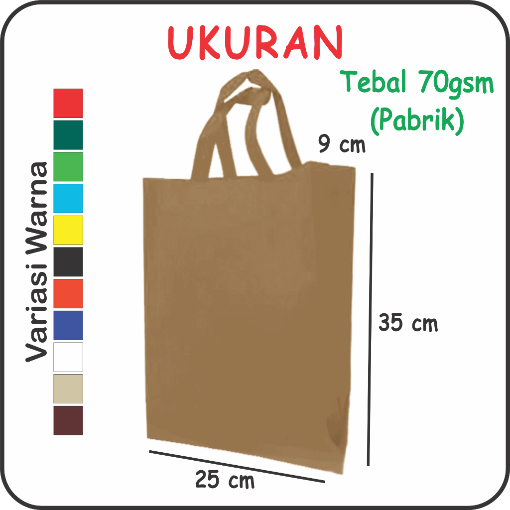Tas Spunbond Handle 25x35x9/Goodie Bag/Tas hajatan,tas murah