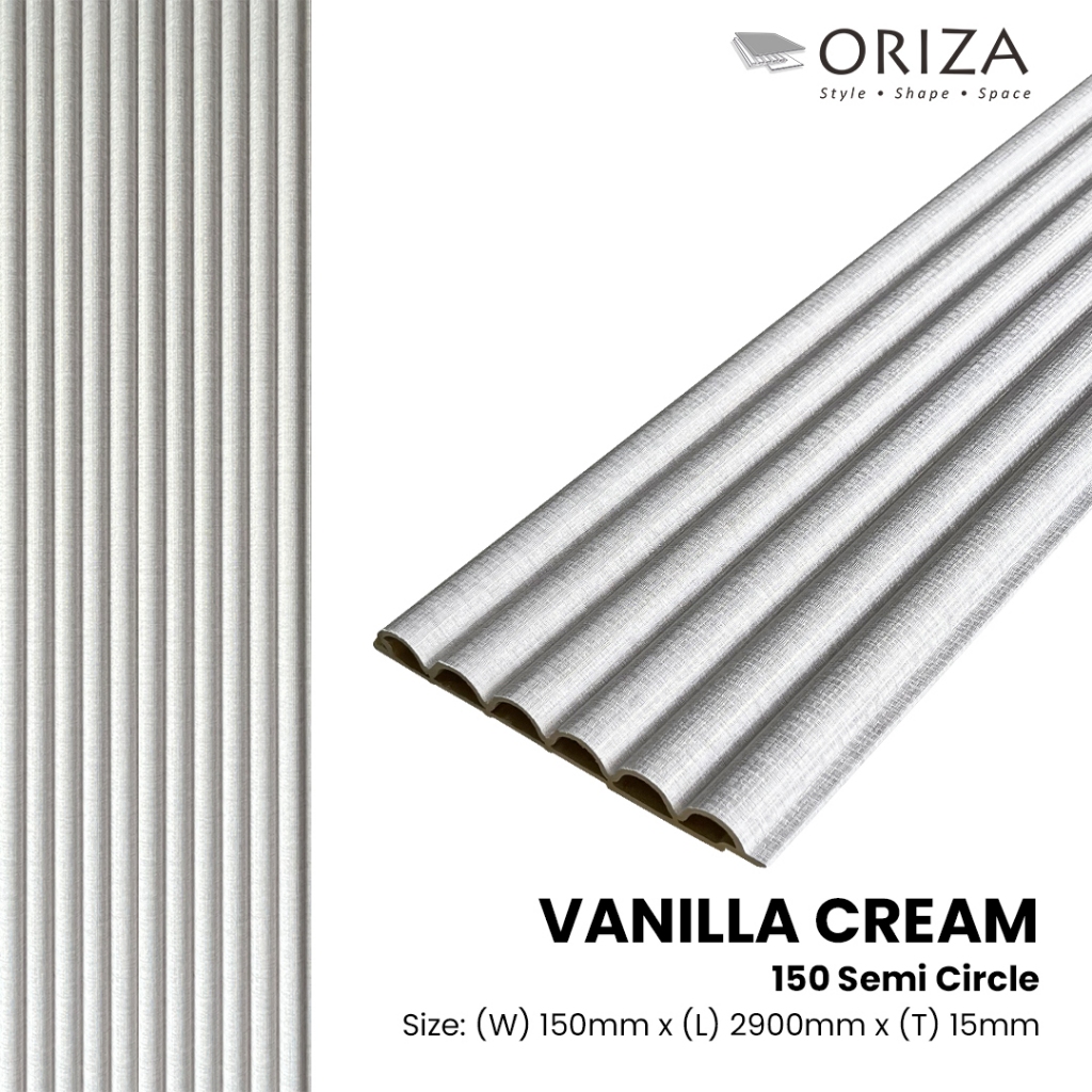 Oriza Wall Panel WPC 150 Semi Circle - Vanilla Cream