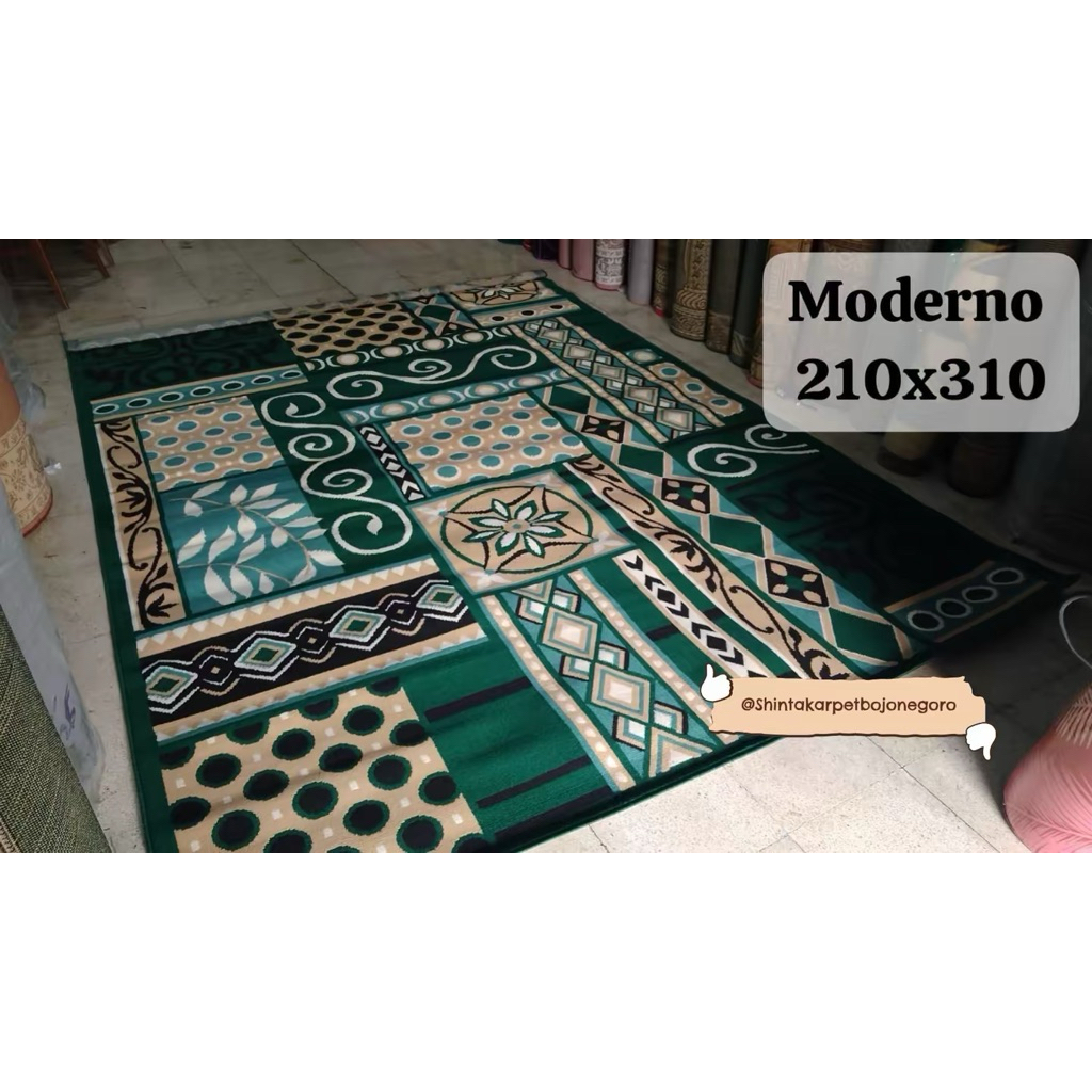 Karpet moderno hijau tua 210x310