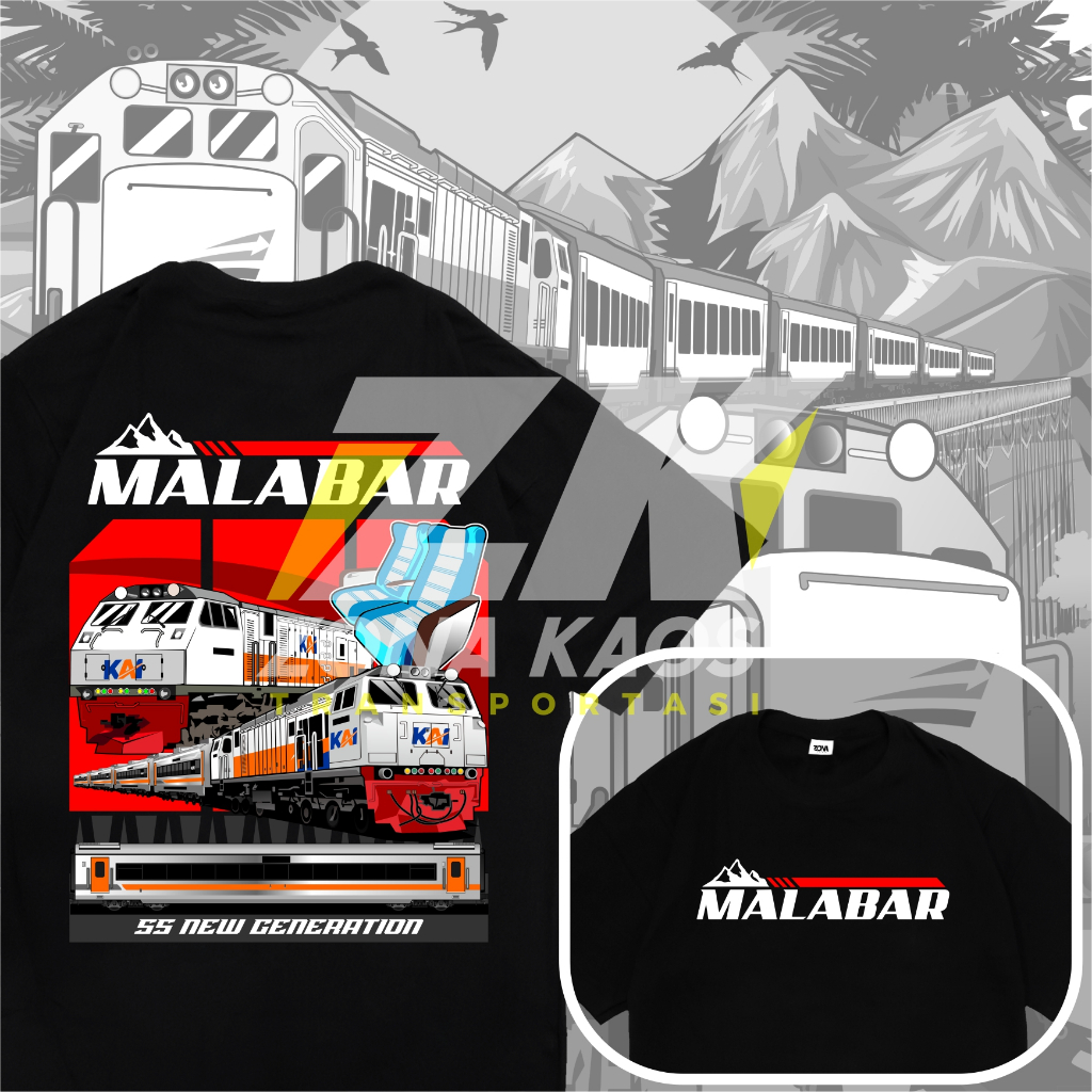 ( FREE STIKER ) KAOS KERETA API MALABAR KAI ANAK DAN DEWASA - BAJU KERETA API KAI ANAK DAN DEWASA