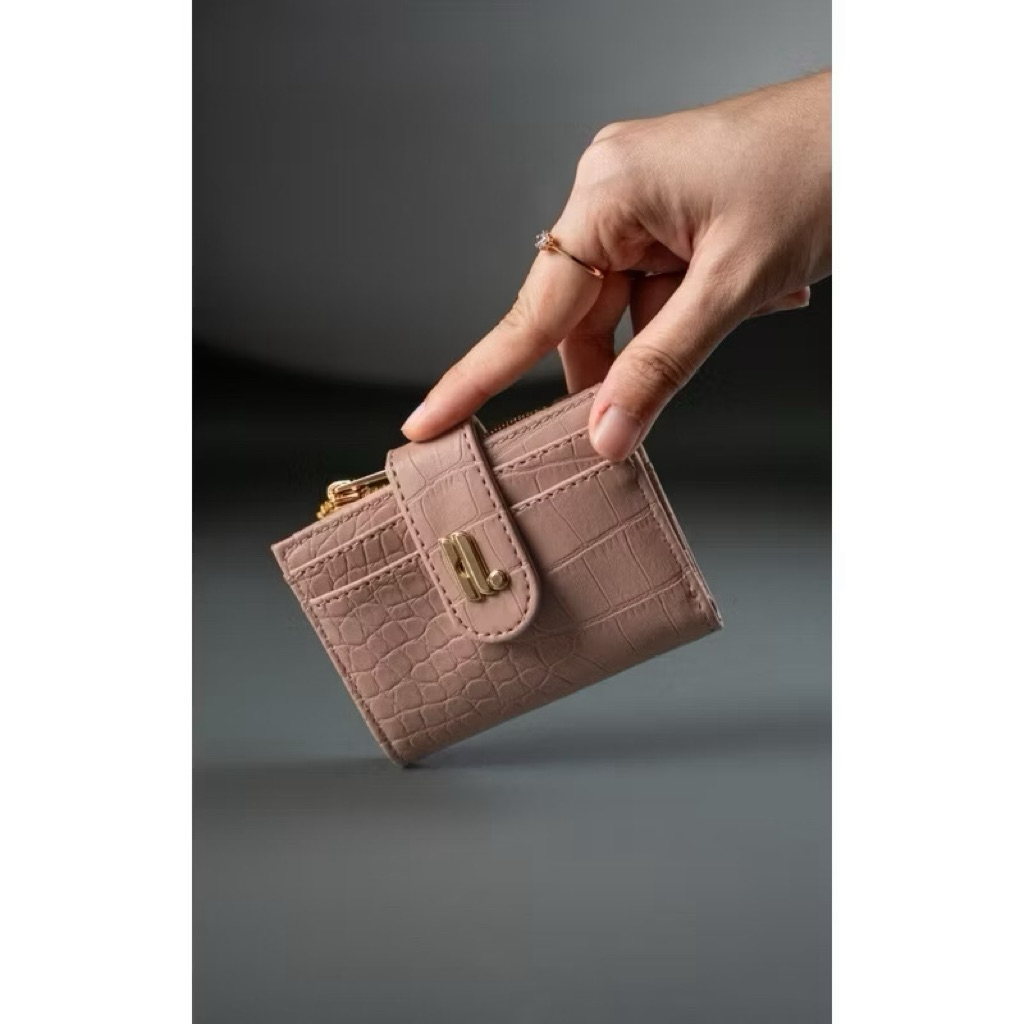 NEW Heylocal - Sadie Croco Wallet Nude / Dompet