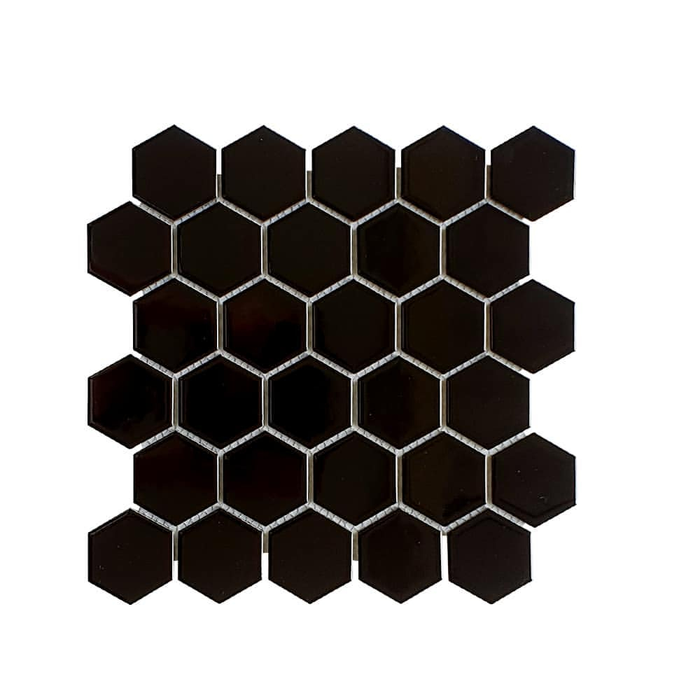 Mosaic Lantai Kamar Mandi Mosaic Dinding Kamar Mandi Wall Decoration Mosaic Hexagonal Hitam Mosaic H